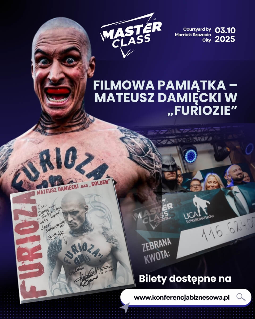 Pamiątka z filmu „Furioza” z autografem